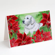 Load image into Gallery viewer, Maremma Sheepdog Poinsettas Greeting Cards -  Blank Note Cards – 8-Pack of Artist-Designed Cards with Envelopes