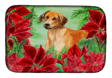 Load image into Gallery viewer, Rhodesian Ridgeback Poinsettas Dish Drying Mat – Absorbent, Artistic Kitchen Essentials CK1324DDM