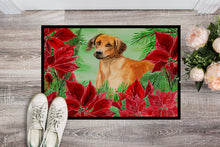 Load image into Gallery viewer, Rhodesian Ridgeback Poinsettas Doormat - 24x36 Decorative Floor Mat – Indoor/Outdoor Rug with Artistic Flair CK1324JMAT