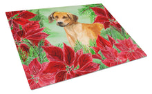 Load image into Gallery viewer, Rhodesian Ridgeback Poinsettas Glass Cutting Boards – Durable, Decorative Kitchen Art Large CK1324LCB