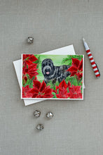 Load image into Gallery viewer, Black Russian Terrier Poinsettas Greeting Cards -  Blank Note Cards – 8-Pack of Artist-Designed Cards with Envelopes