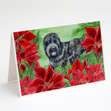 Load image into Gallery viewer, Black Russian Terrier Poinsettas Greeting Cards -  Blank Note Cards – 8-Pack of Artist-Designed Cards with Envelopes