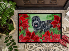 Load image into Gallery viewer, Black Russian Terrier Poinsettas Doormat - 24x36 Decorative Floor Mat – Indoor/Outdoor Rug with Artistic Flair CK1325JMAT