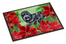 Load image into Gallery viewer, Black Russian Terrier Poinsettas Doormat - 24x36 Decorative Floor Mat – Indoor/Outdoor Rug with Artistic Flair CK1325JMAT