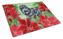 Load image into Gallery viewer, Black Russian Terrier Poinsettas Glass Cutting Boards – Durable, Decorative Kitchen Art Large CK1325LCB