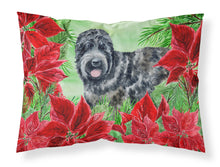 Load image into Gallery viewer, Black Russian Terrier Poinsettas  Standard Pillowcase – Artistic Decorative Front, White Back CK1325PILLOWCASE