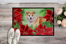 Load image into Gallery viewer, Shiba Inu Poinsettas Doormat - 24x36 Decorative Floor Mat – Indoor/Outdoor Rug with Artistic Flair CK1326JMAT