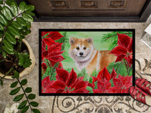 Load image into Gallery viewer, Shiba Inu Poinsettas Doormat - 24x36 Decorative Floor Mat – Indoor/Outdoor Rug with Artistic Flair CK1326JMAT