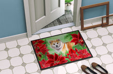 Load image into Gallery viewer, Shiba Inu Poinsettas Doormat - 24x36 Decorative Floor Mat – Indoor/Outdoor Rug with Artistic Flair CK1326JMAT