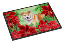Load image into Gallery viewer, Shiba Inu Poinsettas Doormat - 24x36 Decorative Floor Mat – Indoor/Outdoor Rug with Artistic Flair CK1326JMAT