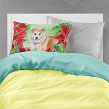 Load image into Gallery viewer, Shiba Inu Poinsettas  Standard Pillowcase – Artistic Decorative Front, White Back CK1326PILLOWCASE