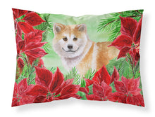 Load image into Gallery viewer, Shiba Inu Poinsettas  Standard Pillowcase – Artistic Decorative Front, White Back CK1326PILLOWCASE