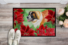 Load image into Gallery viewer, Saint Bernard Poinsettas Doormat - 24x36 Decorative Floor Mat – Indoor/Outdoor Rug with Artistic Flair CK1327JMAT