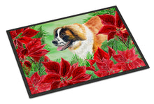 Load image into Gallery viewer, Saint Bernard Poinsettas Doormat - 24x36 Decorative Floor Mat – Indoor/Outdoor Rug with Artistic Flair CK1327JMAT