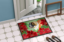 Load image into Gallery viewer, Saint Bernard Poinsettas Doormat - 18x27 Decorative Floor Mat – Indoor/Outdoor Rug with Artistic Flair CK1327MAT