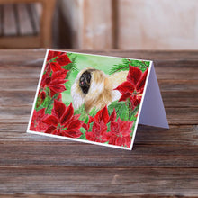 Load image into Gallery viewer, Pekingese Poinsettas Greeting Cards -  Blank Note Cards – 8-Pack of Artist-Designed Cards with Envelopes