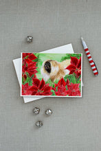 Load image into Gallery viewer, Pekingese Poinsettas Greeting Cards -  Blank Note Cards – 8-Pack of Artist-Designed Cards with Envelopes