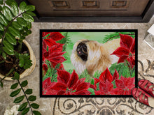 Load image into Gallery viewer, Pekingese Poinsettas Doormat - 24x36 Decorative Floor Mat – Indoor/Outdoor Rug with Artistic Flair CK1329JMAT