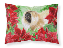 Load image into Gallery viewer, Pekingese Poinsettas  Standard Pillowcase – Artistic Decorative Front, White Back CK1329PILLOWCASE
