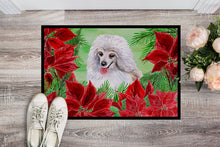 Load image into Gallery viewer, Medium White Poodle Poinsettas Doormat - 24x36 Decorative Floor Mat – Indoor/Outdoor Rug with Artistic Flair CK1331JMAT