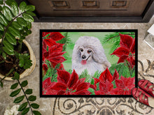Load image into Gallery viewer, Medium White Poodle Poinsettas Doormat - 24x36 Decorative Floor Mat – Indoor/Outdoor Rug with Artistic Flair CK1331JMAT