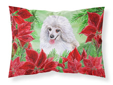 Load image into Gallery viewer, Medium White Poodle Poinsettas  Standard Pillowcase – Artistic Decorative Front, White Back CK1331PILLOWCASE