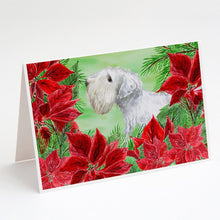 Load image into Gallery viewer, Sealyham Terrier Poinsettas Greeting Cards -  Blank Note Cards – 8-Pack of Artist-Designed Cards with Envelopes