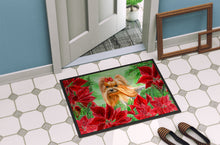 Load image into Gallery viewer, Yorkshire Terrier Poinsettas Doormat - 24x36 Decorative Floor Mat – Indoor/Outdoor Rug with Artistic Flair CK1333JMAT