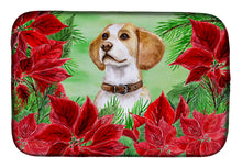 Load image into Gallery viewer, Beagle Poinsettas Dish Drying Mat – Absorbent, Artistic Kitchen Essentials CK1334DDM