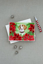 Load image into Gallery viewer, Beagle Poinsettas Greeting Cards -  Blank Note Cards – 8-Pack of Artist-Designed Cards with Envelopes