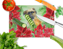 Load image into Gallery viewer, Brussels Griffon Poinsettas Glass Cutting Boards – Durable, Decorative Kitchen Art Large CK1335LCB