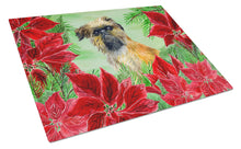 Load image into Gallery viewer, Brussels Griffon Poinsettas Glass Cutting Boards – Durable, Decorative Kitchen Art Large CK1335LCB