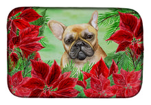 Load image into Gallery viewer, French Bulldog Poinsettas Dish Drying Mat – Absorbent, Artistic Kitchen Essentials CK1336DDM