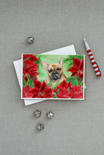 Load image into Gallery viewer, French Bulldog Poinsettas Greeting Cards -  Blank Note Cards – 8-Pack of Artist-Designed Cards with Envelopes