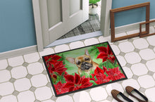 Load image into Gallery viewer, French Bulldog Poinsettas Doormat - 24x36 Decorative Floor Mat – Indoor/Outdoor Rug with Artistic Flair CK1336JMAT