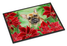 Load image into Gallery viewer, French Bulldog Poinsettas Doormat - 24x36 Decorative Floor Mat – Indoor/Outdoor Rug with Artistic Flair CK1336JMAT