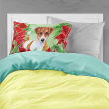 Load image into Gallery viewer, Jack Russell Terrier Poinsettas  Standard Pillowcase – Artistic Decorative Front, White Back CK1337PILLOWCASE