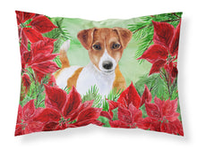 Load image into Gallery viewer, Jack Russell Terrier Poinsettas  Standard Pillowcase – Artistic Decorative Front, White Back CK1337PILLOWCASE