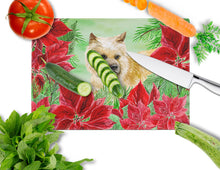 Load image into Gallery viewer, Cairn Terrier Poinsettas Glass Cutting Boards – Durable, Decorative Kitchen Art Large CK1338LCB