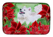 Load image into Gallery viewer, Samoyed Poinsettas Dish Drying Mat – Absorbent, Artistic Kitchen Essentials CK1339DDM