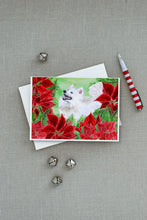 Load image into Gallery viewer, Samoyed Poinsettas Greeting Cards -  Blank Note Cards – 8-Pack of Artist-Designed Cards with Envelopes