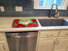 Load image into Gallery viewer, Basenji Poinsettas Dish Drying Mat – Absorbent, Artistic Kitchen Essentials CK1340DDM