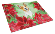 Load image into Gallery viewer, Basenji Poinsettas Glass Cutting Boards – Durable, Decorative Kitchen Art Large CK1340LCB