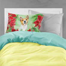 Load image into Gallery viewer, Basenji Poinsettas  Standard Pillowcase – Artistic Decorative Front, White Back CK1340PILLOWCASE