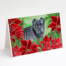 Load image into Gallery viewer, Cane Corso Poinsettas Greeting Cards -  Blank Note Cards – 8-Pack of Artist-Designed Cards with Envelopes