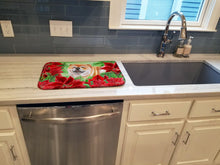 Load image into Gallery viewer, Cane Corso Poinsettas Dish Drying Mat – Absorbent, Artistic Kitchen Essentials CK1343DDM