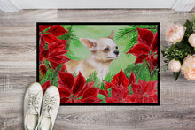 Load image into Gallery viewer, Chihuahua Leg up Poinsettas Doormat - 24x36 Decorative Floor Mat – Indoor/Outdoor Rug with Artistic Flair CK1345JMAT