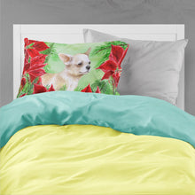Load image into Gallery viewer, Chihuahua Leg up Poinsettas  Standard Pillowcase – Artistic Decorative Front, White Back CK1345PILLOWCASE