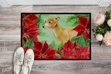 Load image into Gallery viewer, Italian Greyhound Poinsettas Doormat - 24x36 Decorative Floor Mat – Indoor/Outdoor Rug with Artistic Flair CK1346JMAT