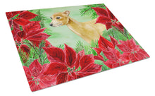 Load image into Gallery viewer, Italian Greyhound Poinsettas Glass Cutting Boards – Durable, Decorative Kitchen Art Large CK1346LCB